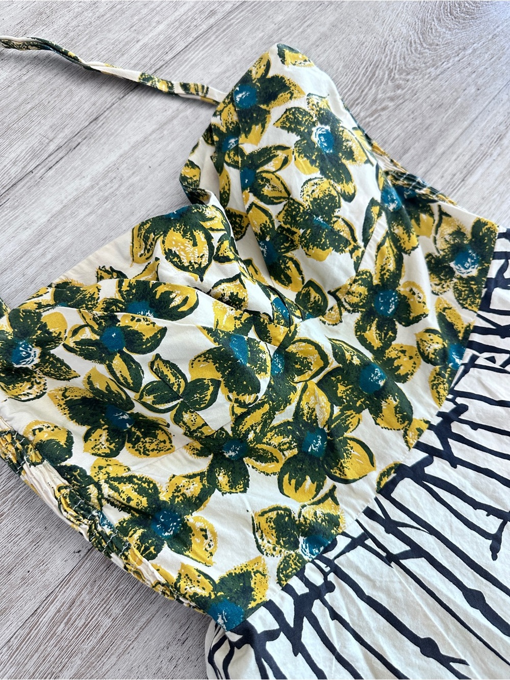 Anthropologie 100% Cotton Girls From Savory Floral Halter Mídi Dress Size - Picture 15 of 16